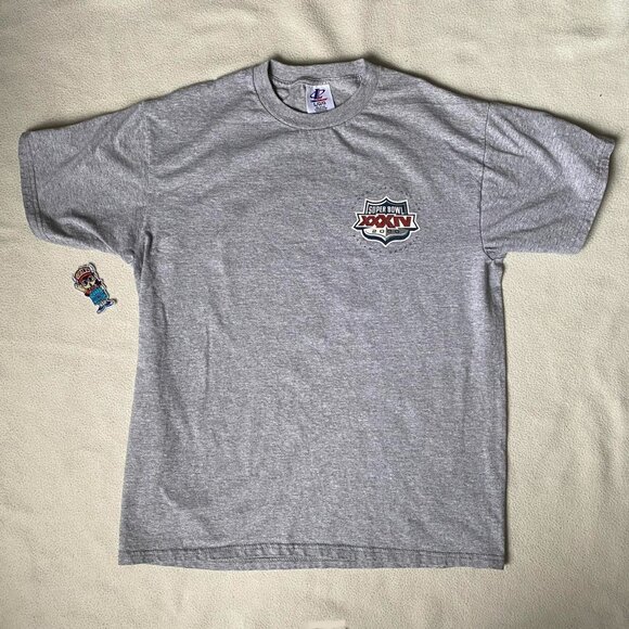 Vintage Y2K 00s Super Bowl NFL Atlanta Georgia AFC NFC XXXIV Graphic Tee Shirt L - Picture 3 of 7